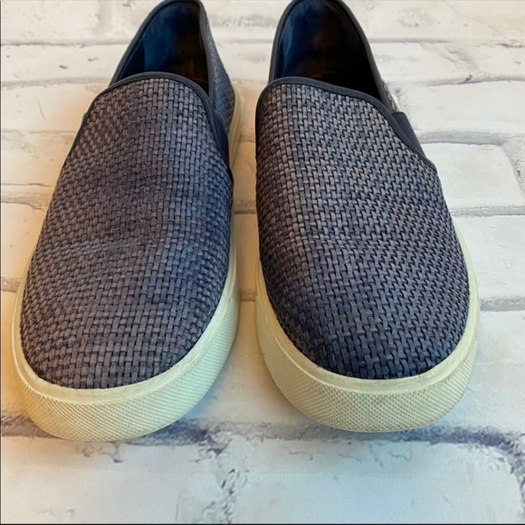 Blue woven slip on sneakers Vince Preston size 7 white chunky sole - Picture 11 of 13